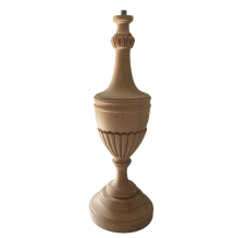 PIE DE LAMPARA TALLADA EN HAYA, 34 CM DE ALTO